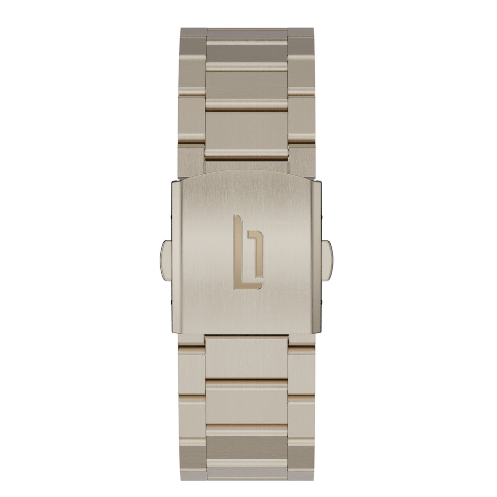 Stainless Steel Strap – Beige Gold Brushed