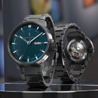 Neolux Day Date Dark Silver Blue - Lilienthal Berlin