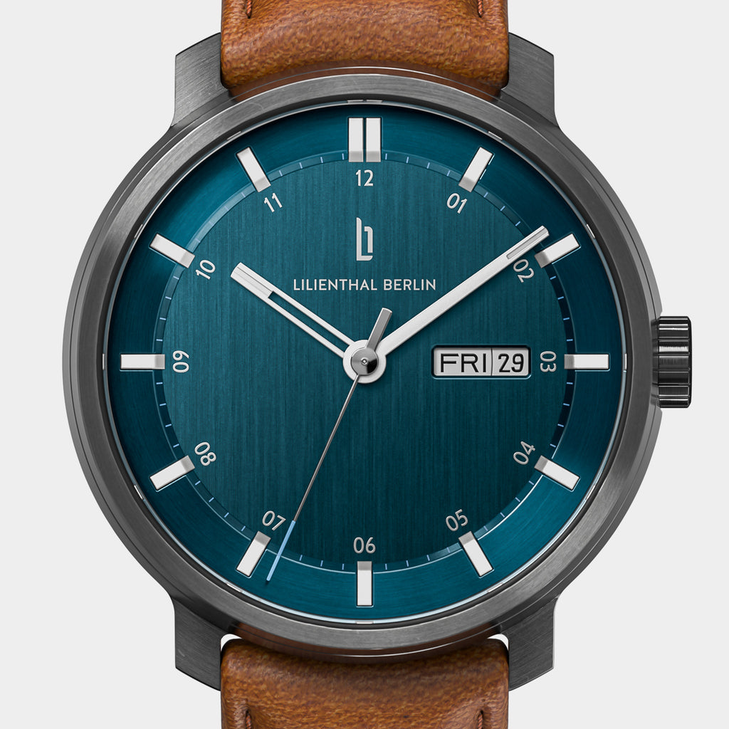 Neolux Day Date – Dark Silver Blue