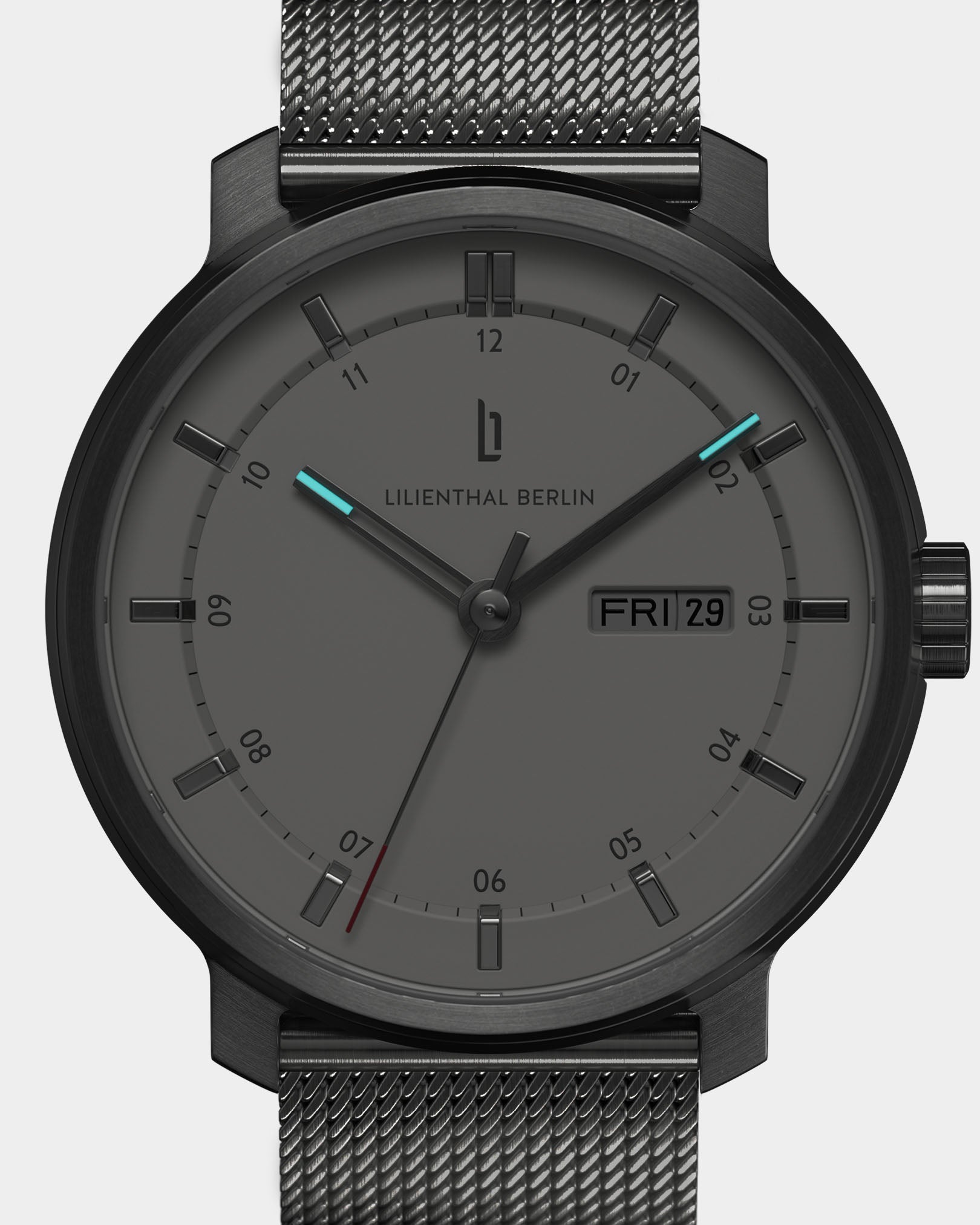 Neolux Day Date Blue Rose Gold Leather Light brown – Lilienthal Berlin