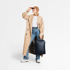 Minimalist Backpack Cactus Leather Navy Blue - Lilienthal Berlin