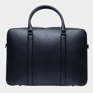 Classic Briefcase Cactus Leather Navy Blue - Lilienthal Berlin