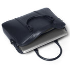 Classic Briefcase Cactus Leather Navy Blue - Lilienthal Berlin